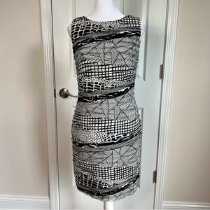 Lafayette 148  100% Silk Sheath Dress Mixed Print